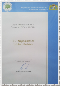 Zertifikat EU-Zulassung